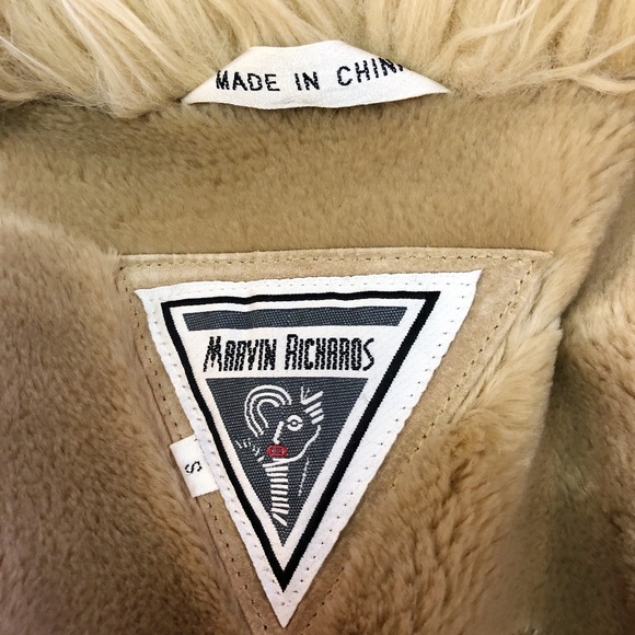 Marvin Richards Vintage Suede Faux Fur Boho Coat - Picture 2 of 7